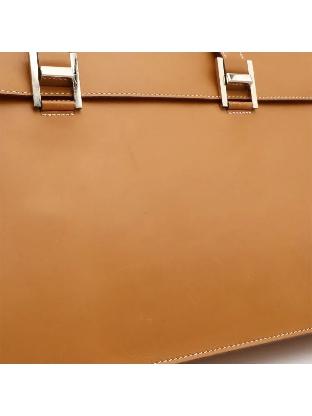 Hermes 365 PM Business Briefcase Document Purse Tablet Case Leather Light Brown